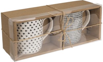 Puodelių rinkinys BLACK/WHITE, 8,6 x 9,2 cm