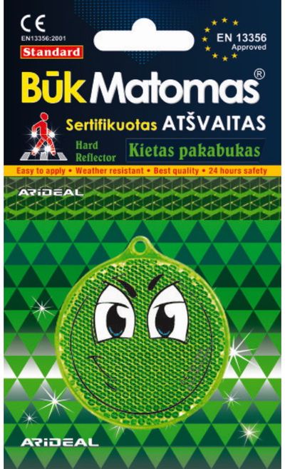 Atšvaitas - pakabukas BŪK MATOMAS, įv.rūšių