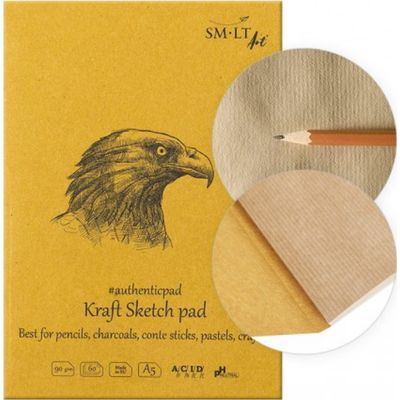 Eskizavimo bloknotas SM-LT Authentic (kraft), A5, 90 gsm, 60 l.