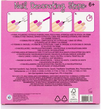 Nagų dekoravimo rinkinys NAIL ART (nagų lakai+lipduka+dildė)