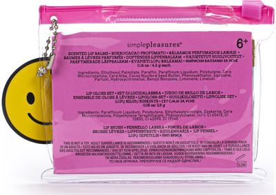 Dovanų rinkinys kosmetinėje SMILE (lūpų balzamai+lūpų blizgiai+lūpų šepetėlis)