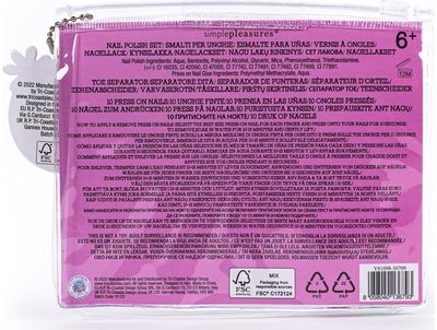 Dovanų rinkinys kosmetinėje SMILE (nagų lakai+nagų trafaretai+separatorius))