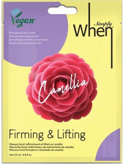 Veganiška lakštinė veido kaukė SIMPLY WHEN CAMELLIA stangrinanti