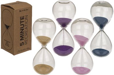 Stiklinis smėlio laikrodis 5 MINUTE BREAK, 12,5 x 5 cm