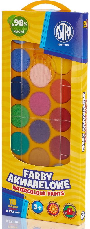 Akvarelė ASTRA dėžutėje, 18 spalvų