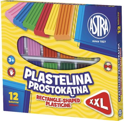 Plastilinas ASTRA RECTANGULAR XXL, 12 spalvų
