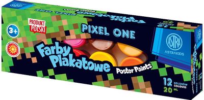 Guašas ASTRA PIXEL ONE, 12 spalvų x 20 ml