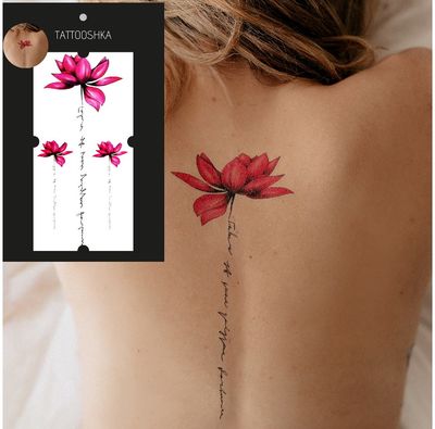 Laikinųjų tatuiruočių rinkinys TATTOOSHKA Colorful lotuses
