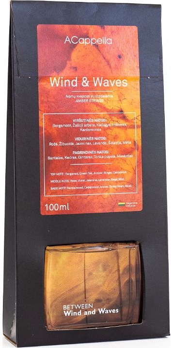 Namų kvapas su lazdelėmis AMBER STRINGS Wind&waves,100 ml