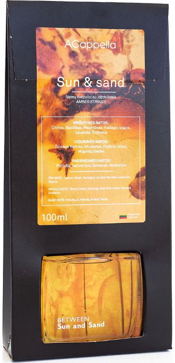 Namų kvapas su lazdelėmis AMBER STRINGS Sun&sand,100 ml