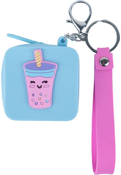 Monetų piniginė KITE su pakabuku, silikoninė, Blue