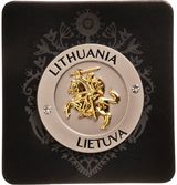 Magnetas Vytis, užrašas Lietuva- Lithuania, Ø 40 mm, pagamintas iš metalo