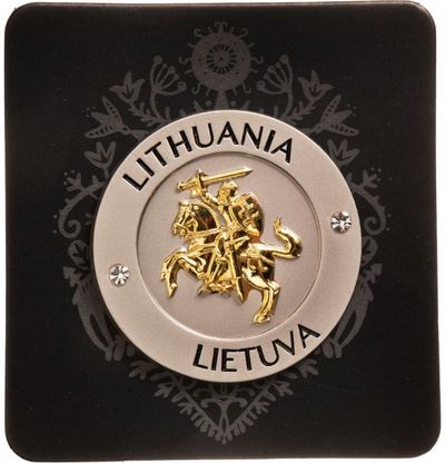 Magnetas Vytis, užrašas Lietuva- Lithuania, Ø 40 mm, pagamintas iš metalo
