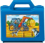 Kubelių dėlionė RAVENSBURGER Farm Vehicles 12 vnt. lagaminėlyje