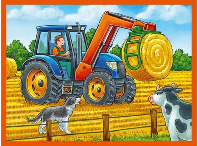 Kubelių dėlionė RAVENSBURGER Farm Vehicles 12 vnt. lagaminėlyje