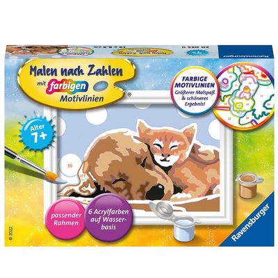Tapyba pagal numerius RAVENSBURGER Kačiukas ir šuniukas 8.5 x 12 cm