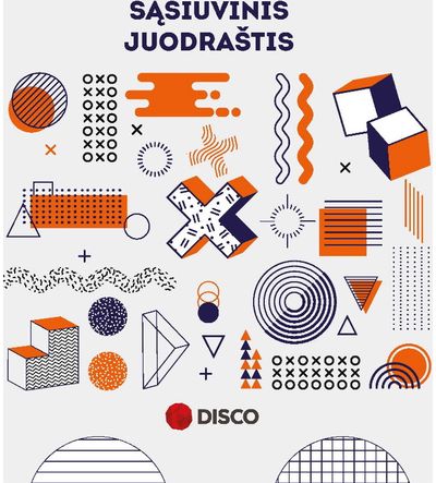 Sąsiuvinis-juodraštis DISCO, 32 l., linijomis ir langeliais