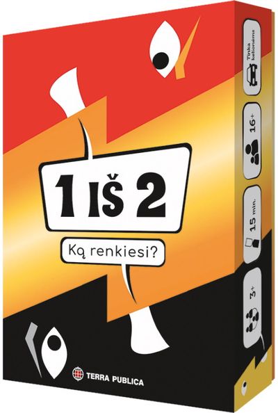 Stalo žaidimas 1 IŠ 2. Ką renkiesi?