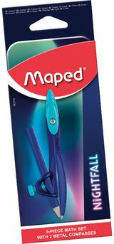 Braižymo priemonių rinkinys Maped NIGHTFALL dėžutėje, 9 dalys