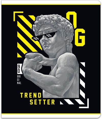Sąsiuvinis Lastva TREND SETTER, A5+, 80 g, 60 l., langeliais