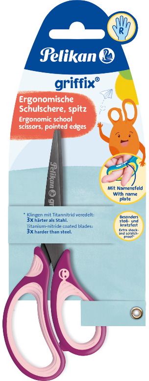 Žirklės Pelikan GRIFFIX NEON R, 15 cm, Sweet Berry