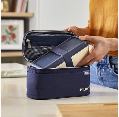 Pietų krepšelis MILAN NAVY + pietų dėžutė, 22 x 12,5 x 12 cm