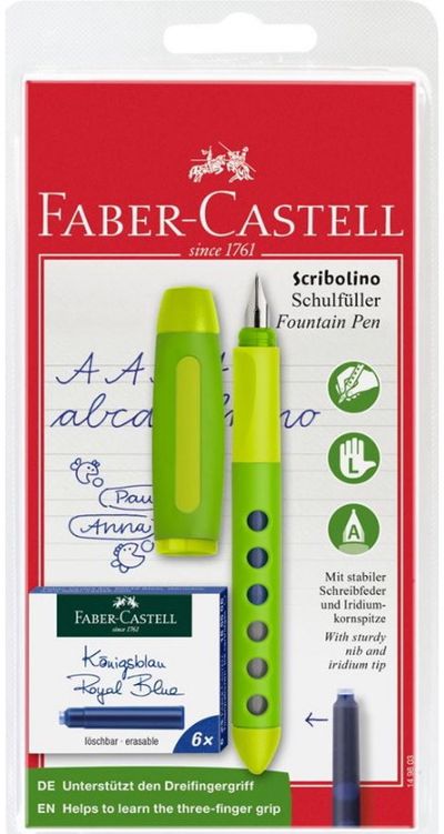 Plunksnakotis Faber-Castell SCRIBOLINO L + 6 kapsulės, įv.spalvų (bl)