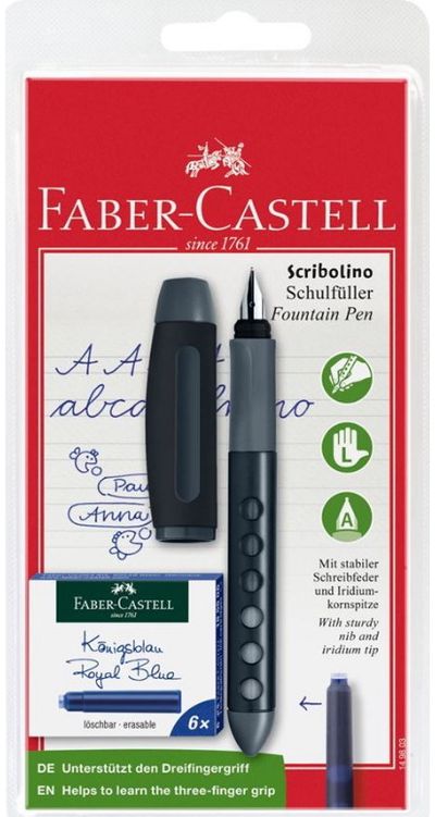Plunksnakotis Faber-Castell SCRIBOLINO L + 6 kapsulės, įv.spalvų (bl)