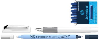 Rinkinys SCHNEIDER: plunksnakotis CEOD CLASSIC+Corry+6 kapsulės, White