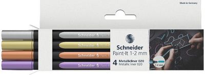 Žymeklių rinkinys SCHNEIDER Paint-lt 020, 1-2 mm, 4 vnt