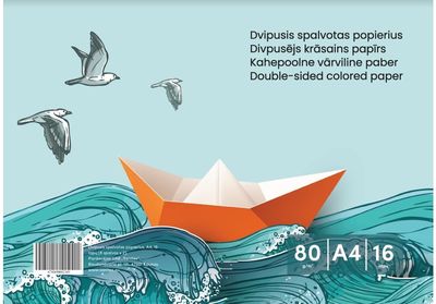 Dvipusis spalvotas popierius OD, A4, 16 l., 8 sp.