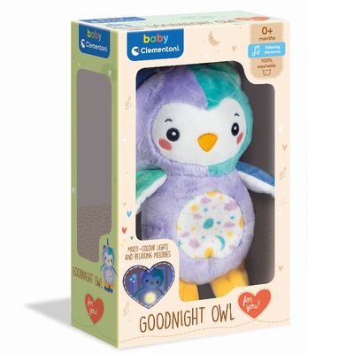 Kūdikio žaislas pelėdžiukas naktinė lemputė su garsu CLEMENTONI OWL
