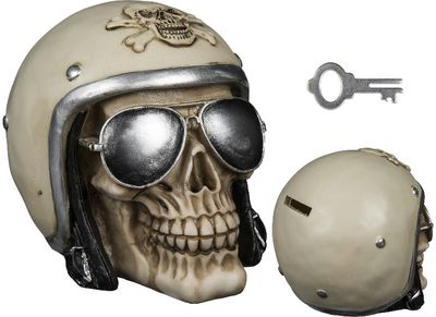 Taupyklė SKULL WITH HELMET, 16x12 cm