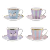 Kavos puodelių rinkinys ME COFFE CUP su lėkštutėmis, 4 vnt.