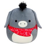 Pliušinis žaislas SQUISHMALLOWS asilėlis su kaklaskare 30 cm W9A