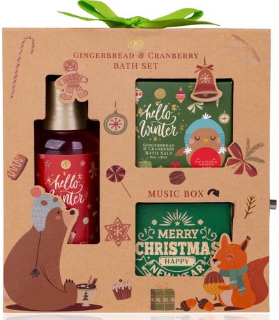 Dovanų rinkinys HELLO WINTER (dušo želė+vonios druska+muzikinė dėžutė)