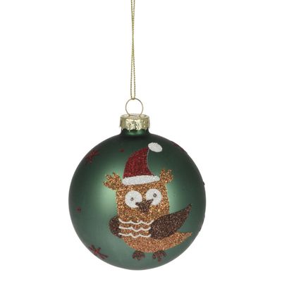 Eglutės burbulas XMAS OWL, 8 cm