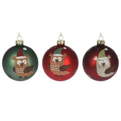 Eglutės burbulas XMAS OWL, 8 cm