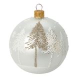 Stiklinis eglutės burbulas XMAS TREE WHITE, 6 cm