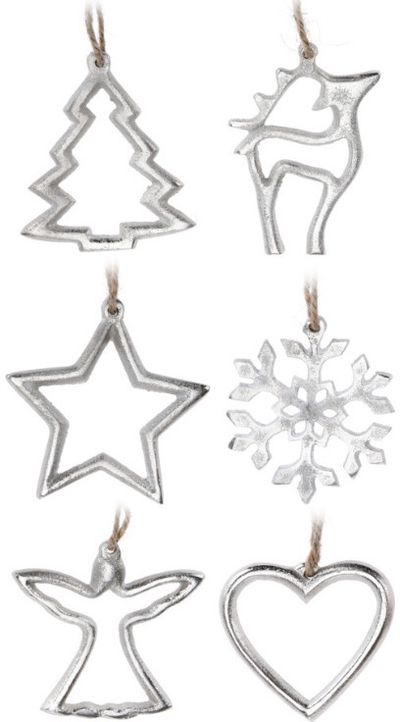 Kalėdinė pakabinama dekoracija SILVER, 10 cm