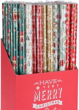 Dovanų pakavimo popierius CHRISTMAS įv.r., 70x200 cm