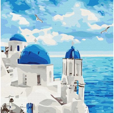 Tapyba pagal skaičius SANTORINIO DEBESY