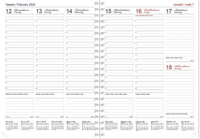 Vidaus blokas darbo knygai A4 FUTURA VIP Spiral week 2024