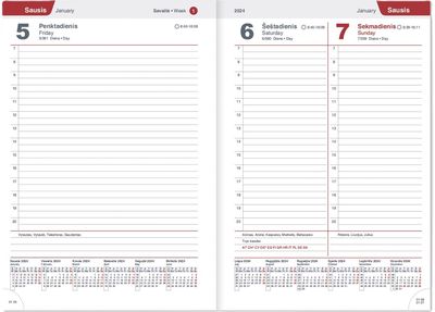 Darbo knyga A5 BALADEK 2026, lapas dienai juoda