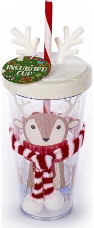 Kelioninis puodelis REINDEER su šiaudeliu