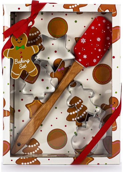 Dovanų rinkinys kepimui GINGERBREAD (formelės+mentelė)