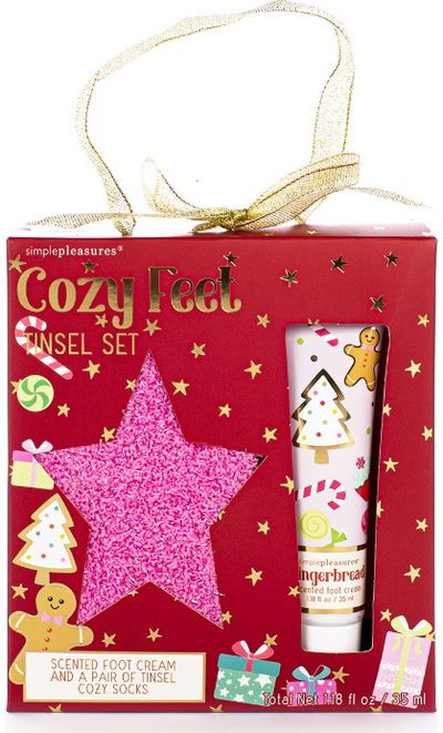 Kojų priežiūros dovanų rinkinys GINGERBREAD (kojinės+pėdų kremas)