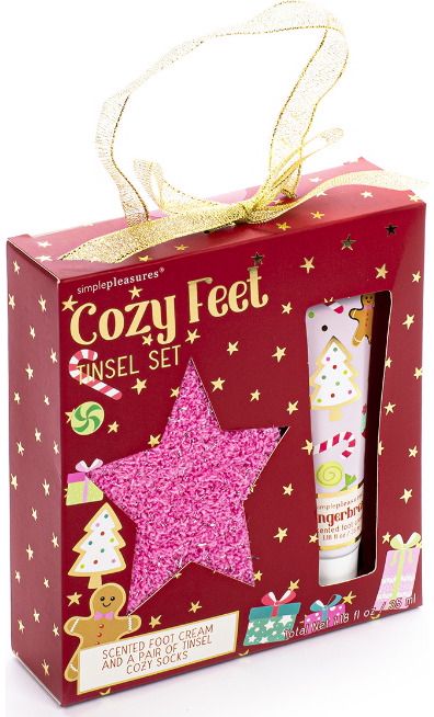 Kojų priežiūros dovanų rinkinys GINGERBREAD (kojinės+pėdų kremas)