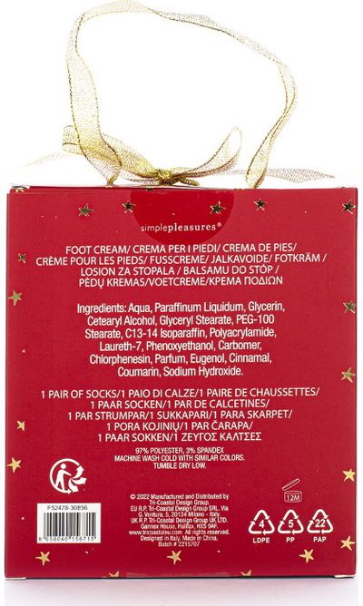 Kojų priežiūros dovanų rinkinys GINGERBREAD (kojinės+pėdų kremas)