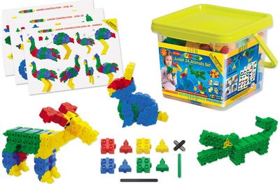 Konstruktorius MORPHUN JUNIOR 24 gyvūnai, 252 dalių. plastiko dėžėje